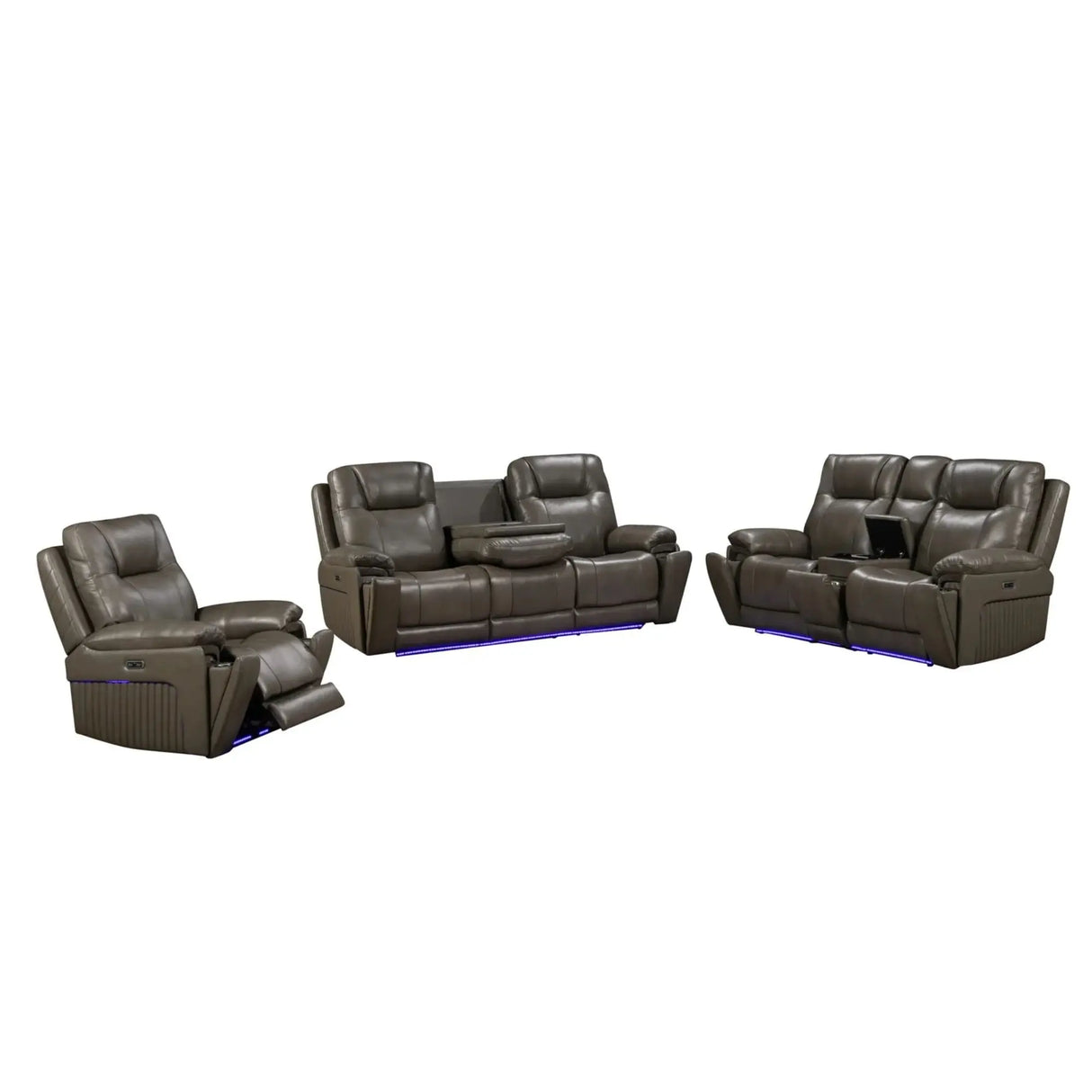 10308 Genuine Leather Power Recliner Set VFI