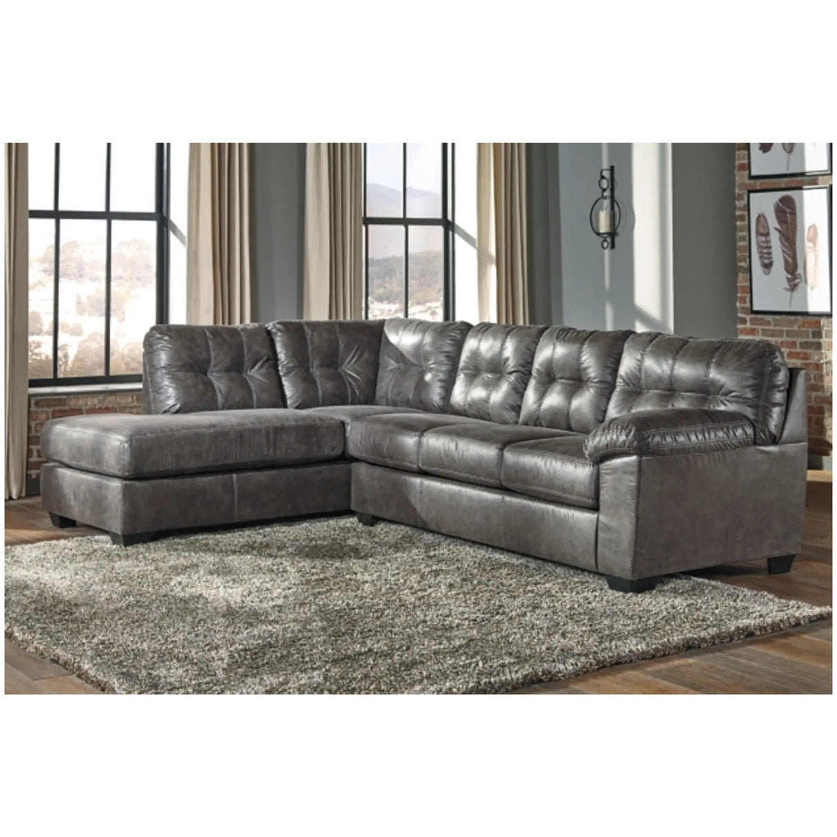 Ashley Fallston 2Pc Sectional in Slate Signature Design by Ashley