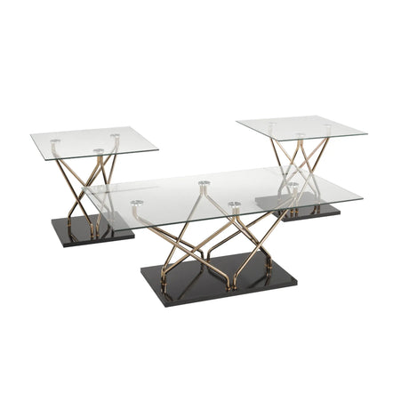 Black Rose 3Pc Coffee Table Set Brassex