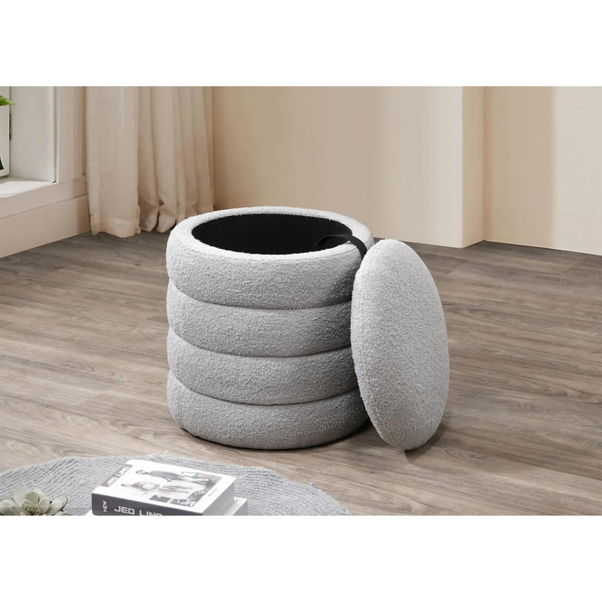 6241 Storage Ottoman in Grey I.F.Furniture