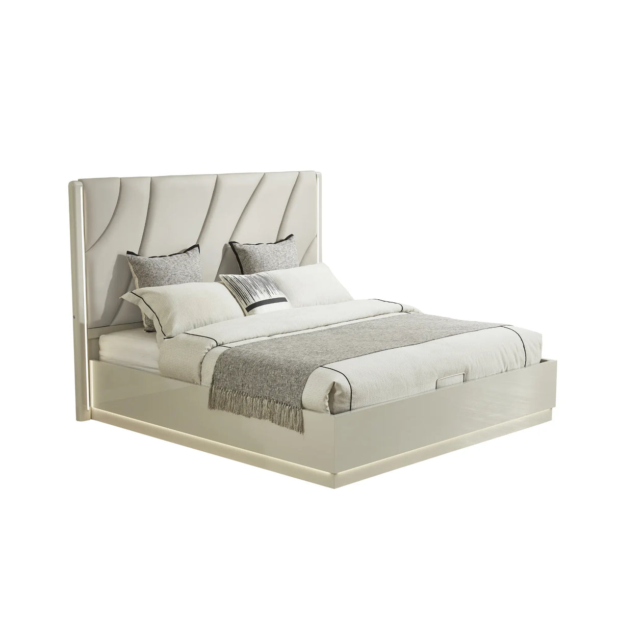 2406 Hydraulic Storage Bed in Beige VFI