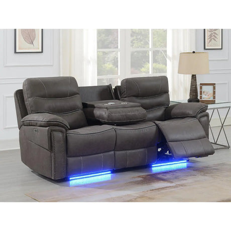 Kwality Morgan Power Reclining Leather Sofa in Grey Kwality