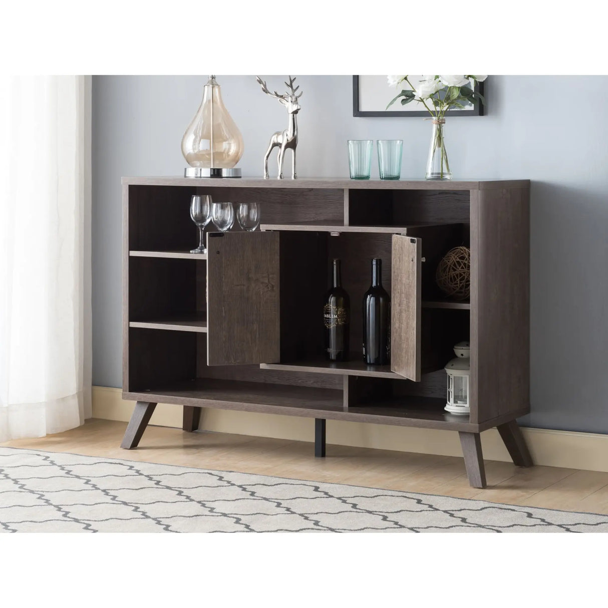 18017 Server in Walnut Oak Brassex