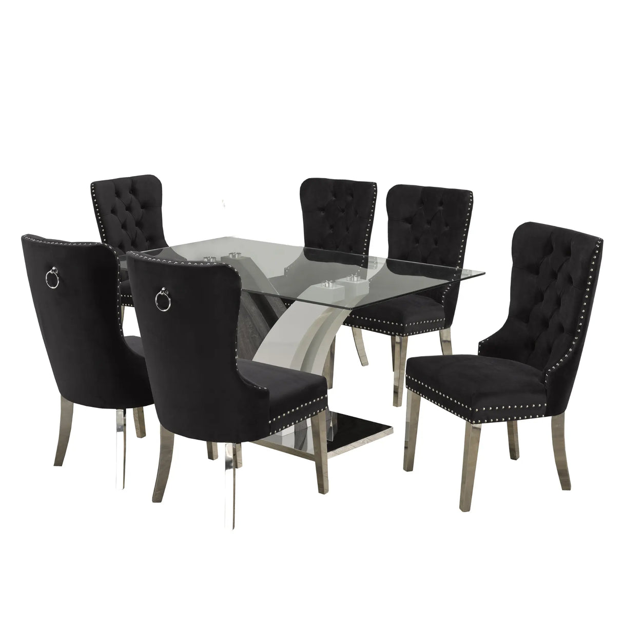 4012 Two-Tone Dining Set Brassex