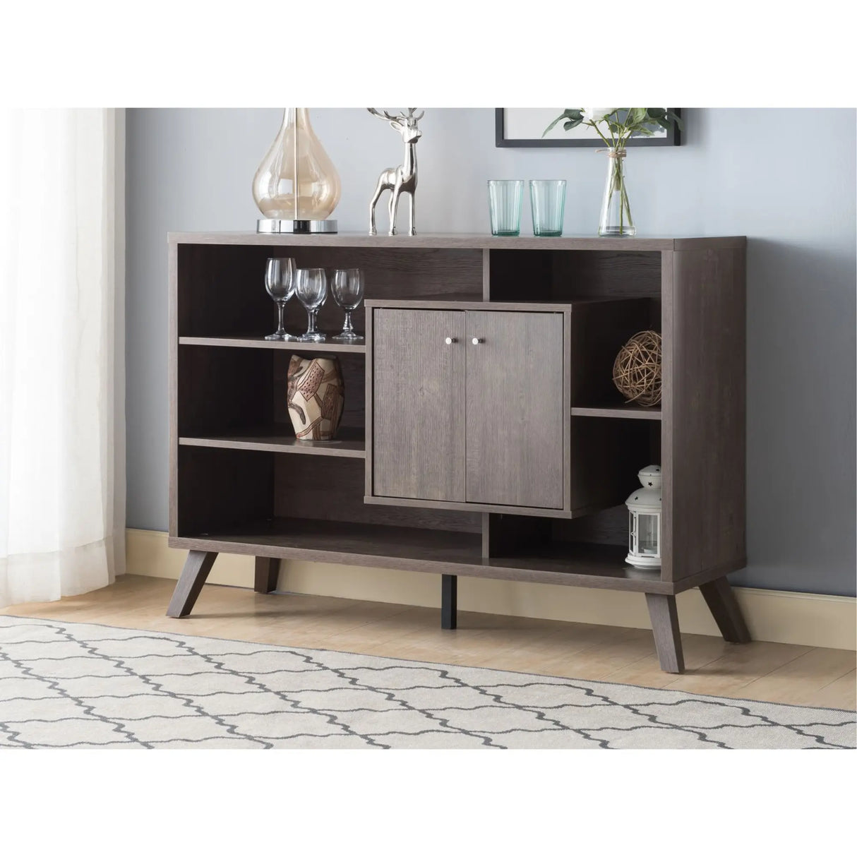 18017 Server in Walnut Oak Brassex