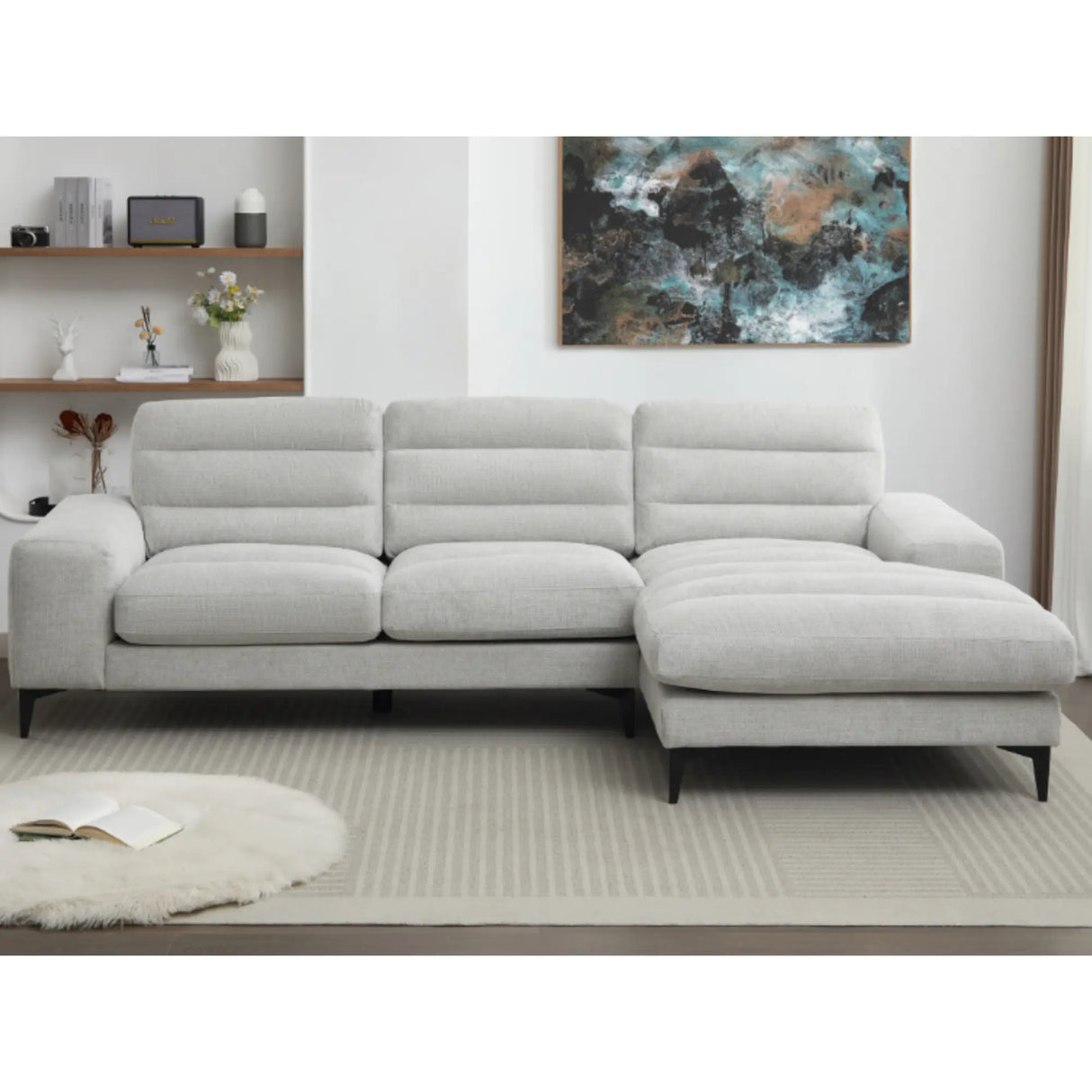 Suki 2Pc Sectional with Chaise 99084LGY M.A.Z
