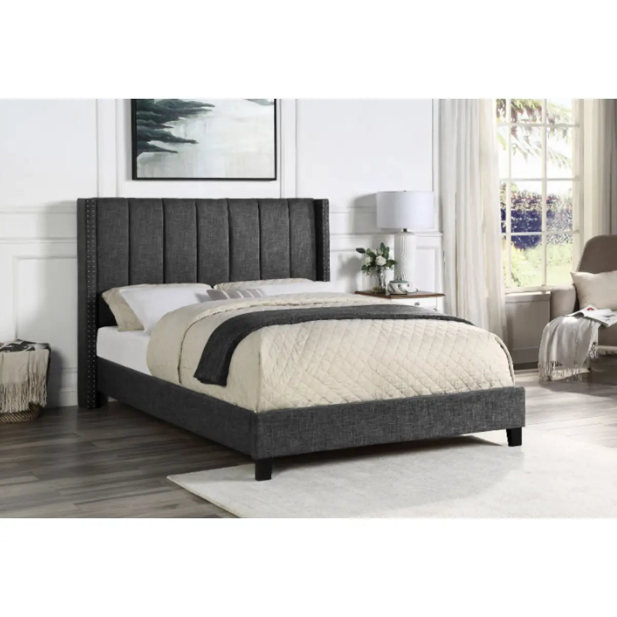Clara Upholstered Platform Bed 5831DG M.A.Z