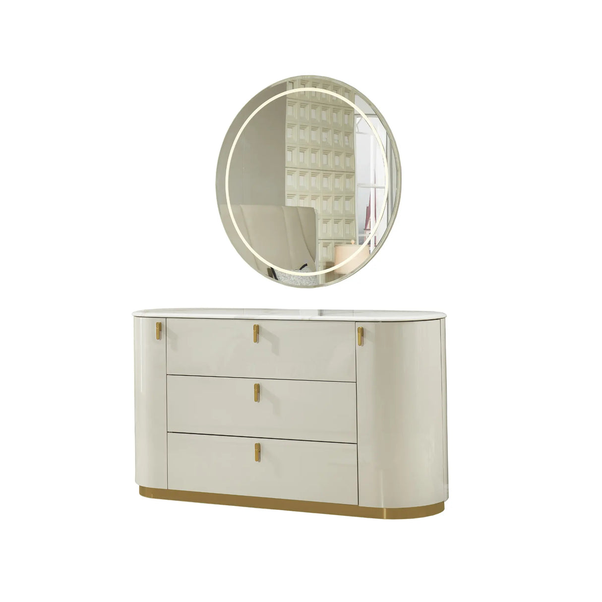 2406 Hydraulic Storage Bed in Beige VFI