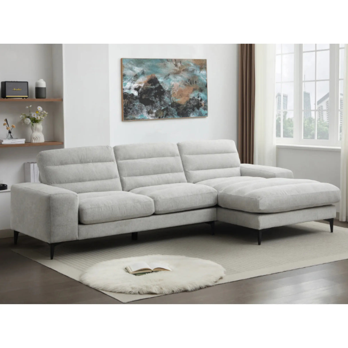Suki 2Pc Sectional with Chaise 99084LGY M.A.Z