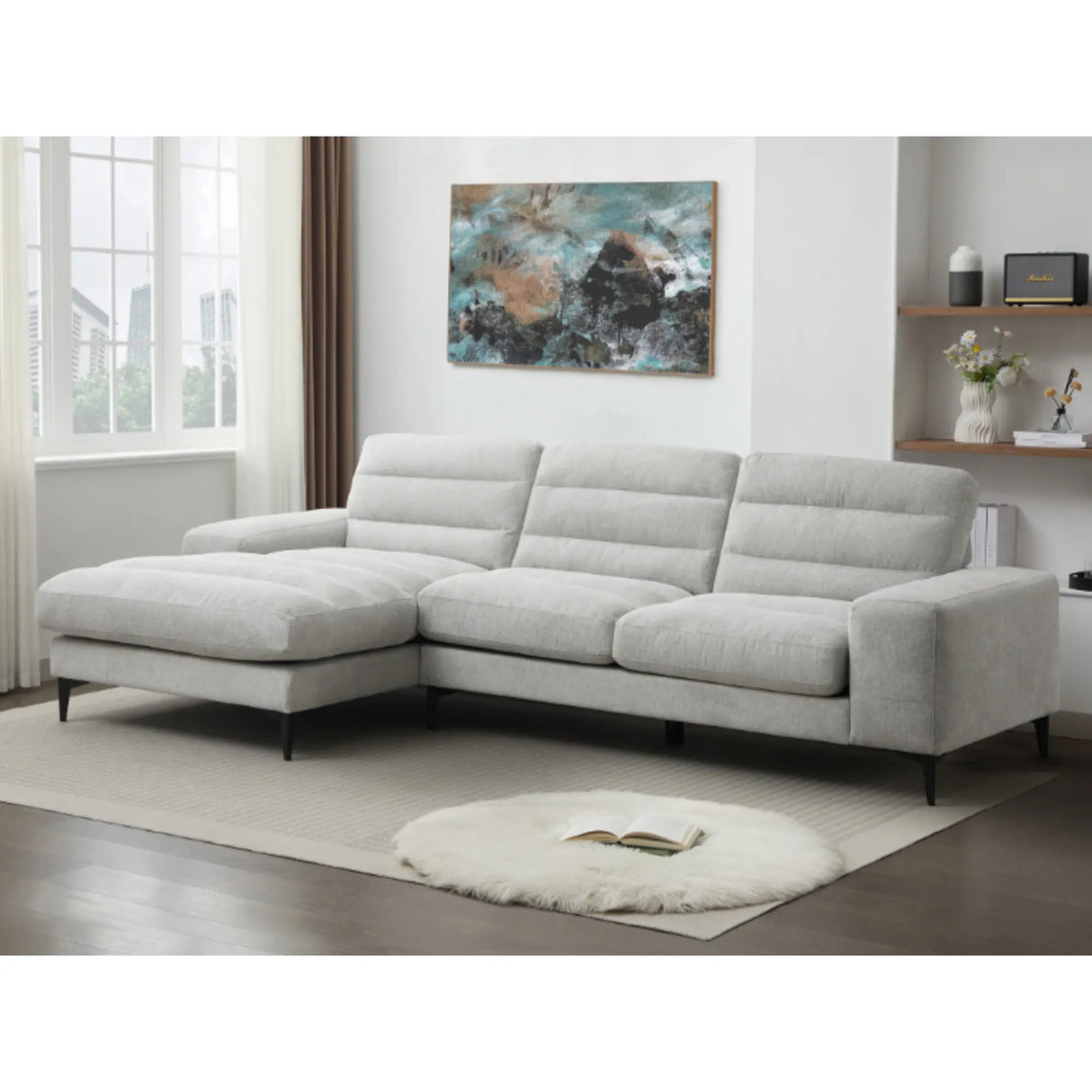 Suki 2Pc Sectional with Chaise 99084LGY M.A.Z