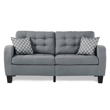 Sinclair 2 pc Fabric Sofa Set in Grey - Complete Home Furnish