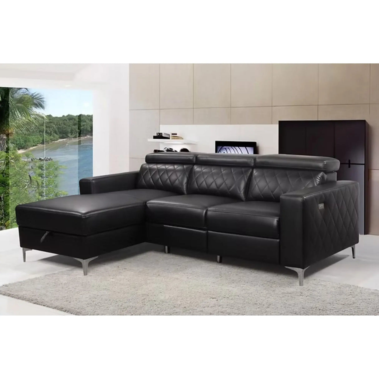 9020 Sectional in Black I.F.Furniture
