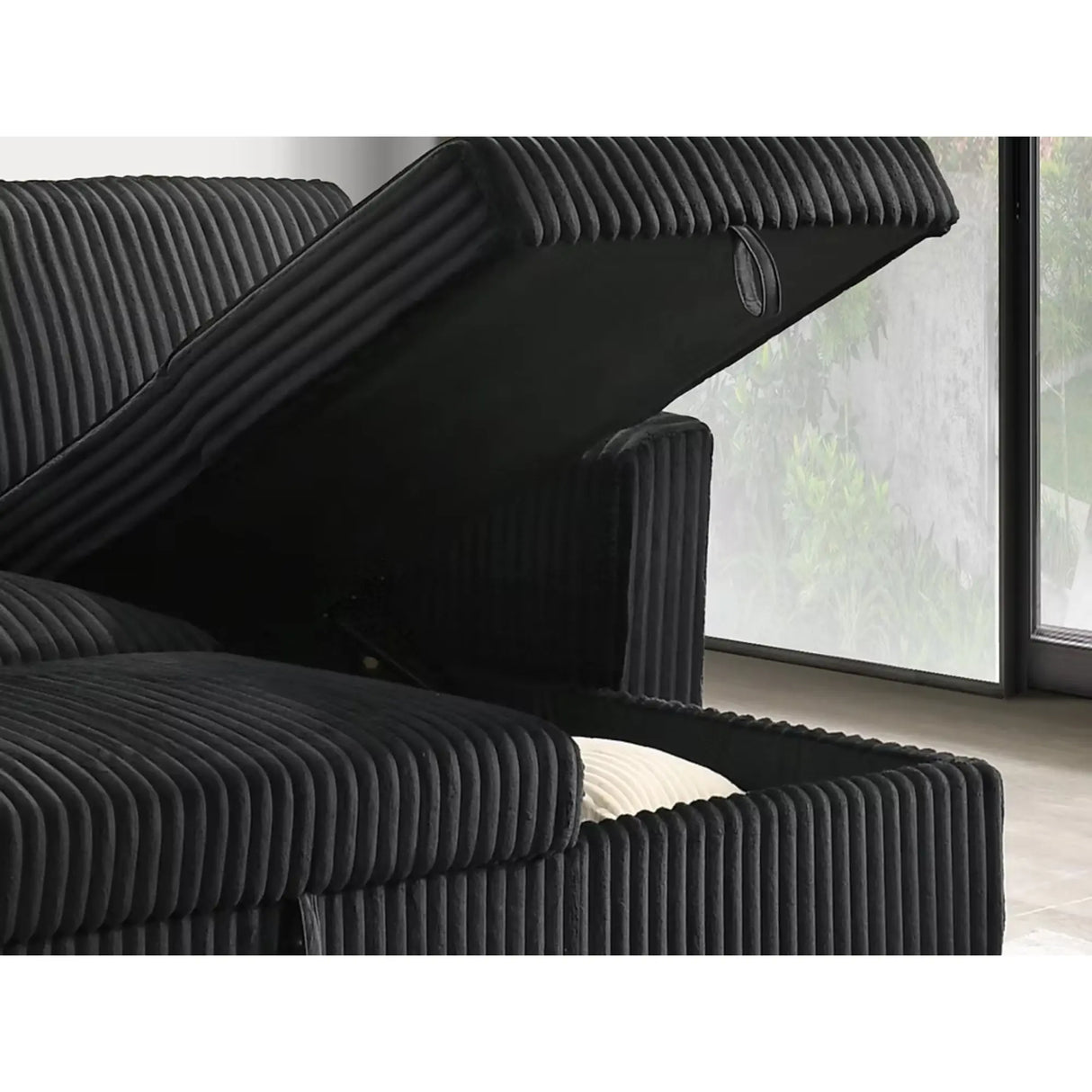 9024 Sofa Bed Sectional in Black I.F.Furniture