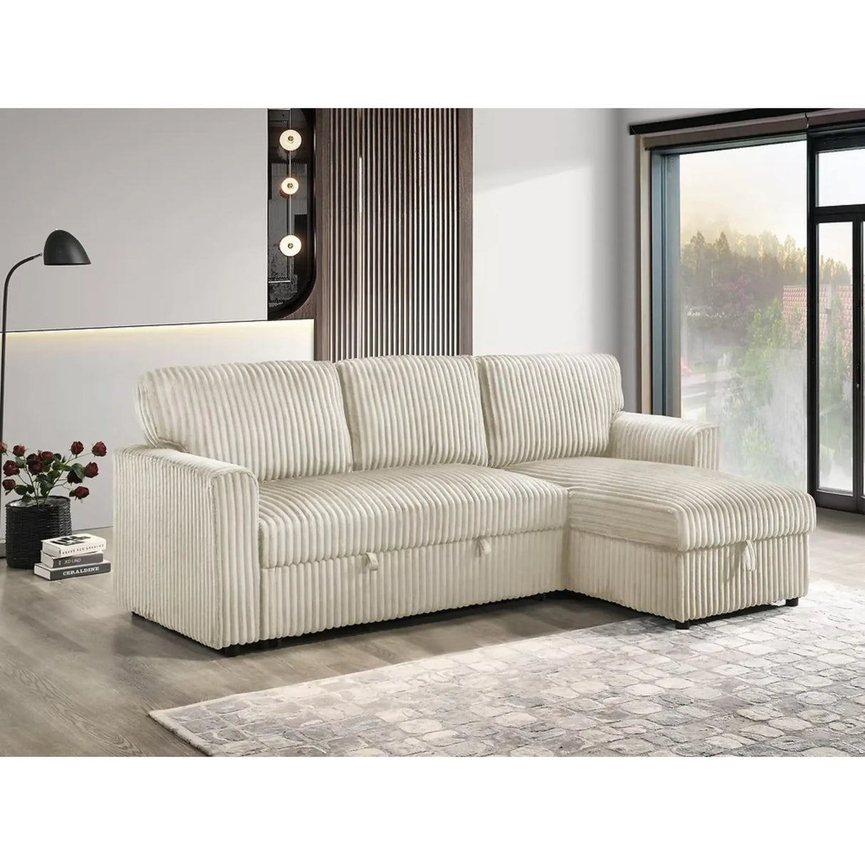 9026 Sofa Bed Sectional in Cream I.F.Furniture