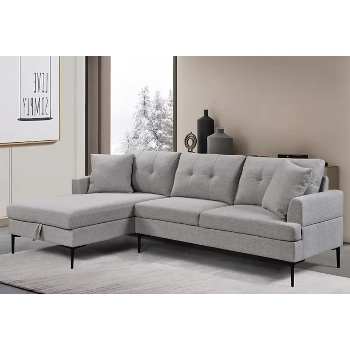 9060 Sectional in Grey I.F.Furniture