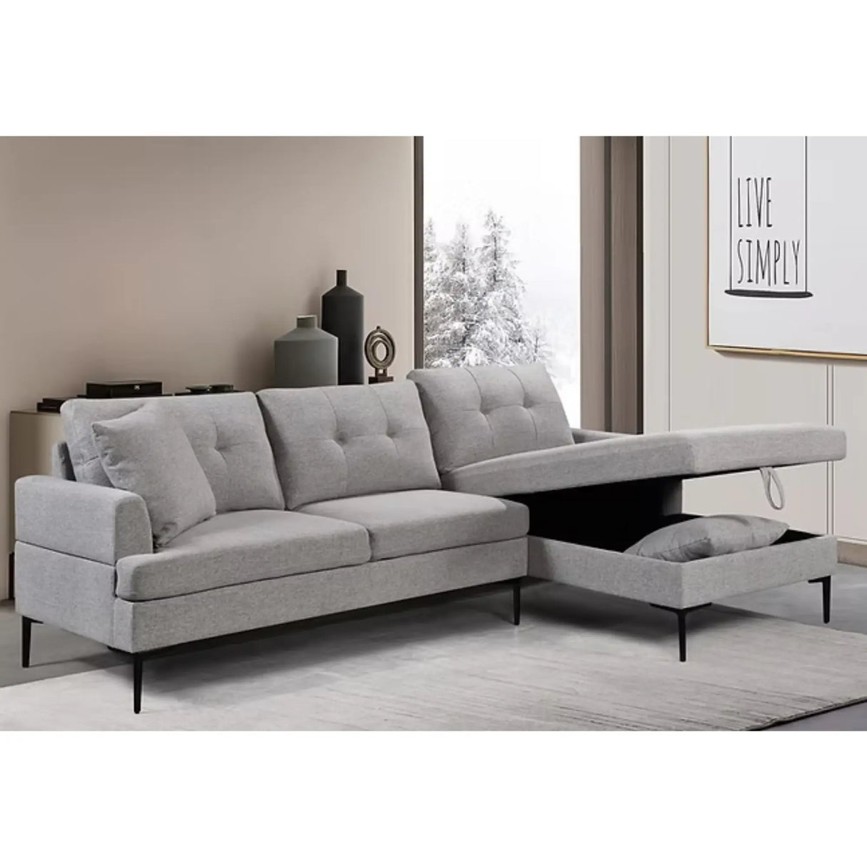 9060 Sectional in Grey I.F.Furniture