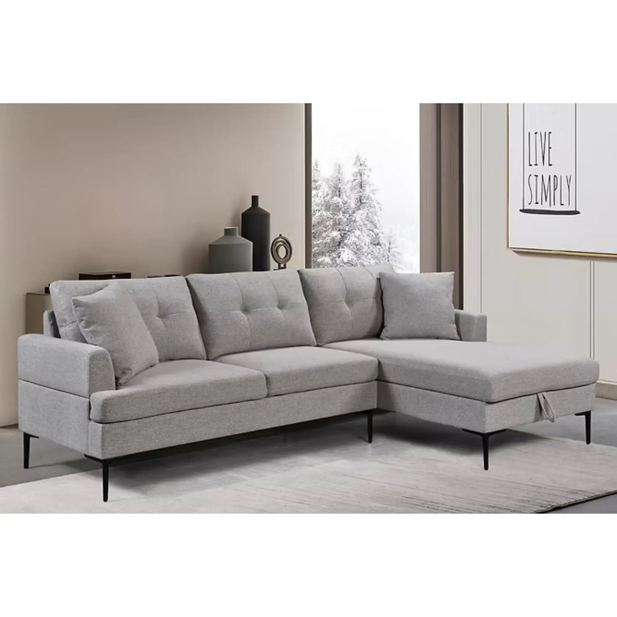 9061 Sectional in Grey I.F.Furniture