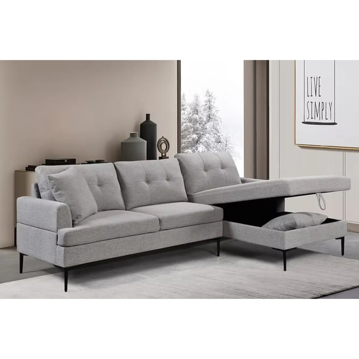 9061 Sectional in Grey I.F.Furniture