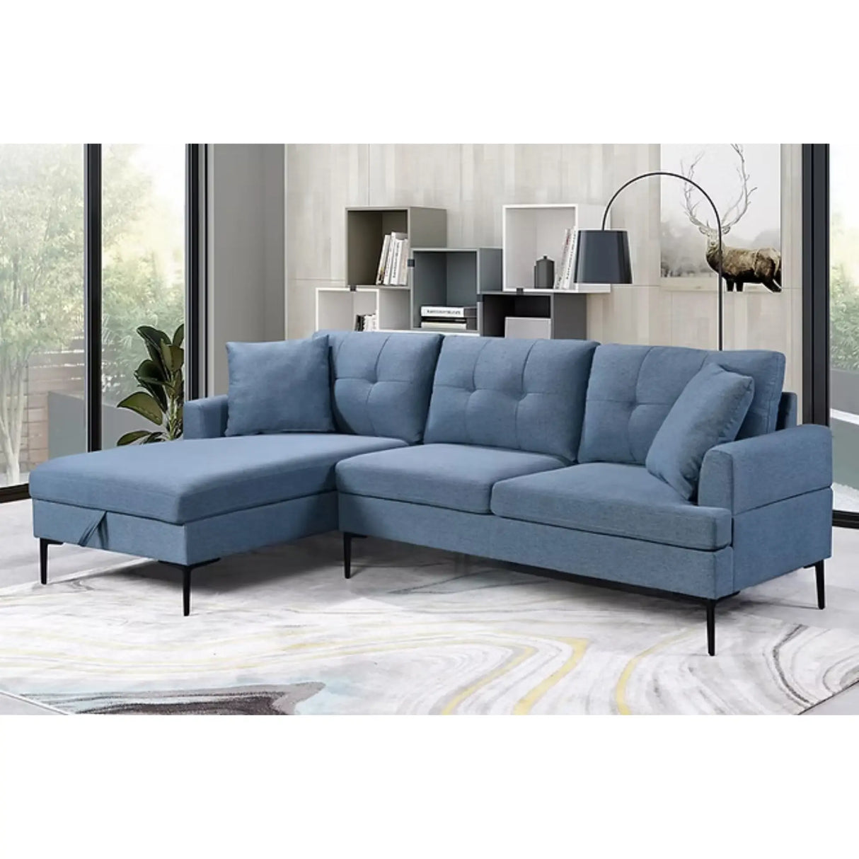 9065 Sectional in Blue I.F.Furniture
