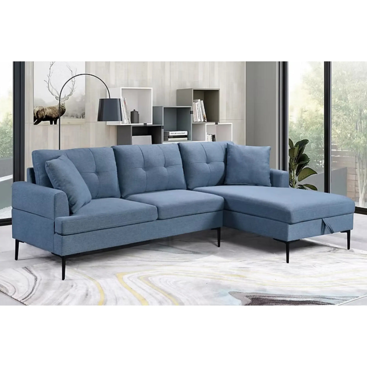 9066 Sectional in Blue I.F.Furniture