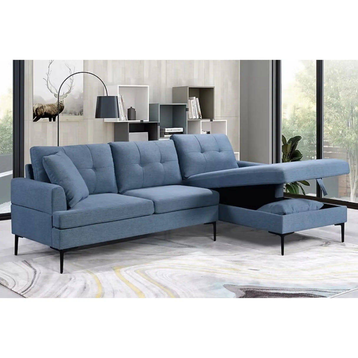 9066 Sectional in Blue I.F.Furniture
