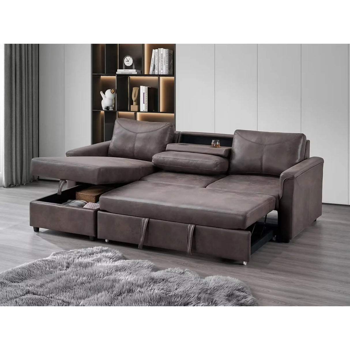 9075 Sofa Bed in Brown I.F.Furniture