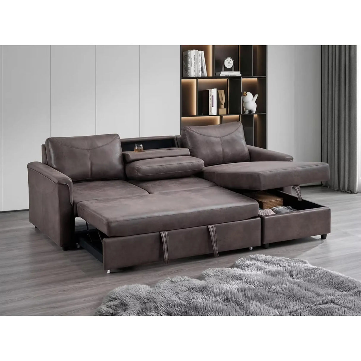 9076 Sofa Bed in Brown I.F.Furniture