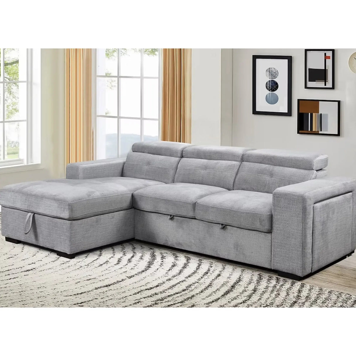 9080 Sofa Bed Sectional in Grey I.F.Furniture