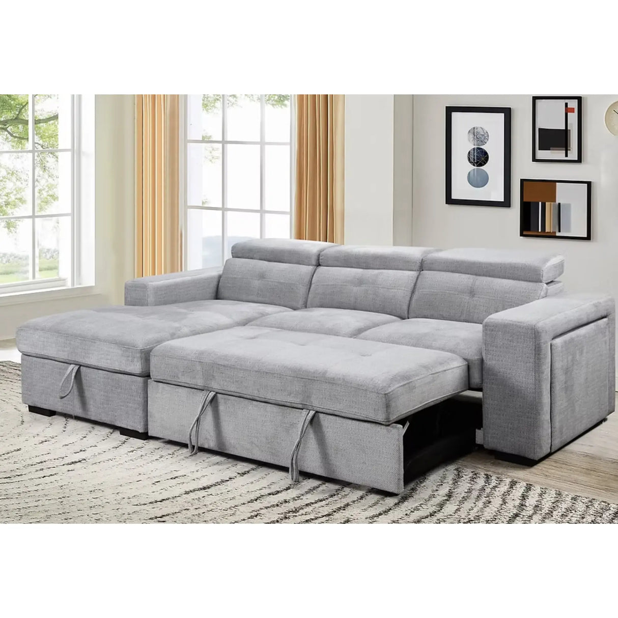 9080 Sofa Bed Sectional in Grey I.F.Furniture