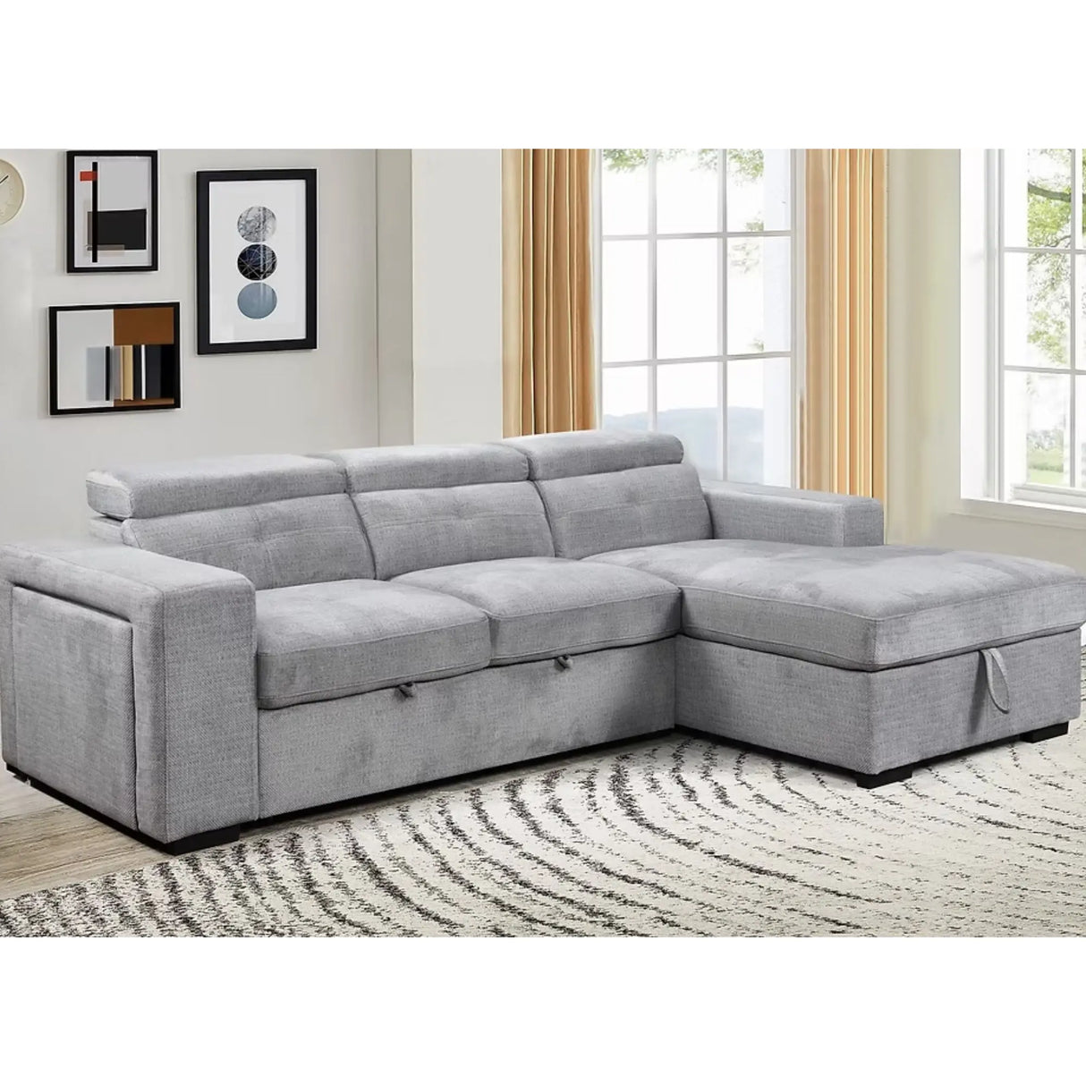 9081 Sofa Bed Sectional in Grey I.F.Furniture