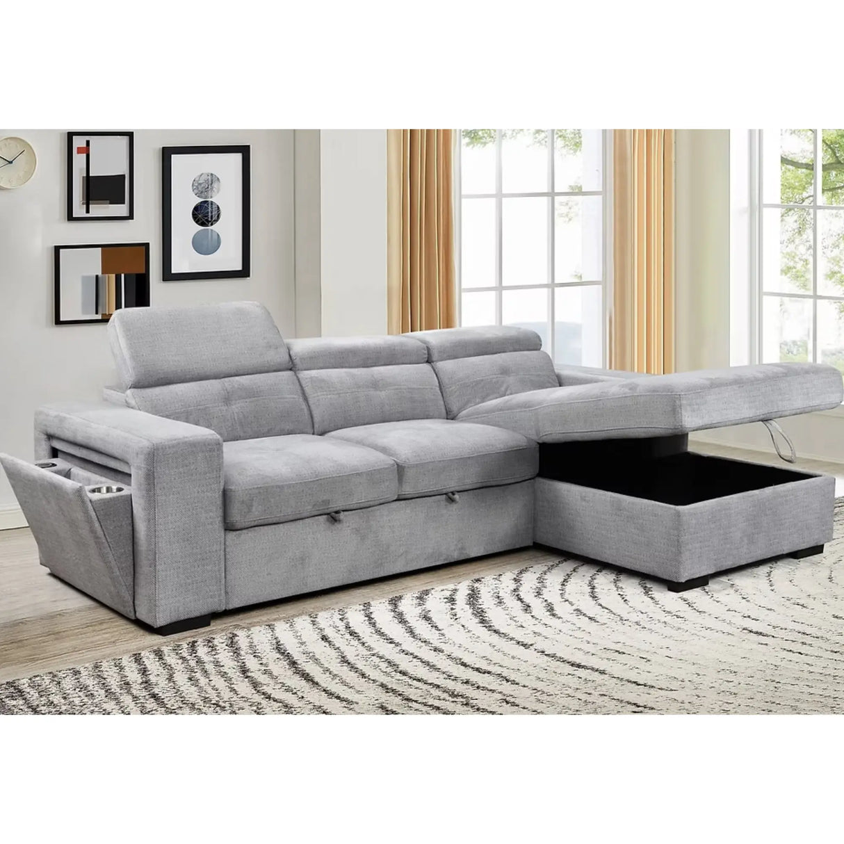 9081 Sofa Bed Sectional in Grey I.F.Furniture