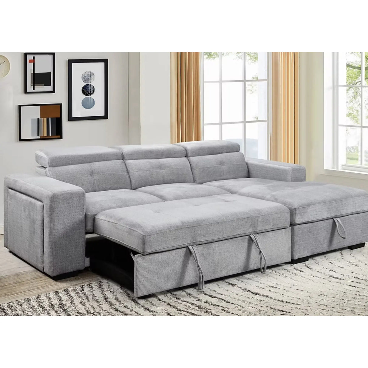 9081 Sofa Bed Sectional in Grey I.F.Furniture