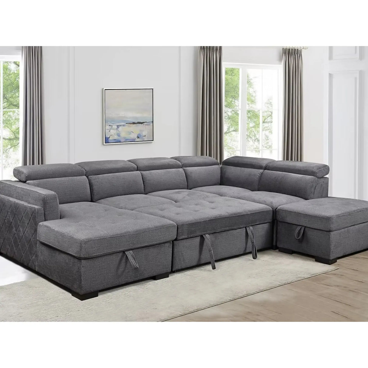 9090 Sofa Bed Sectional in Grey I.F.Furniture
