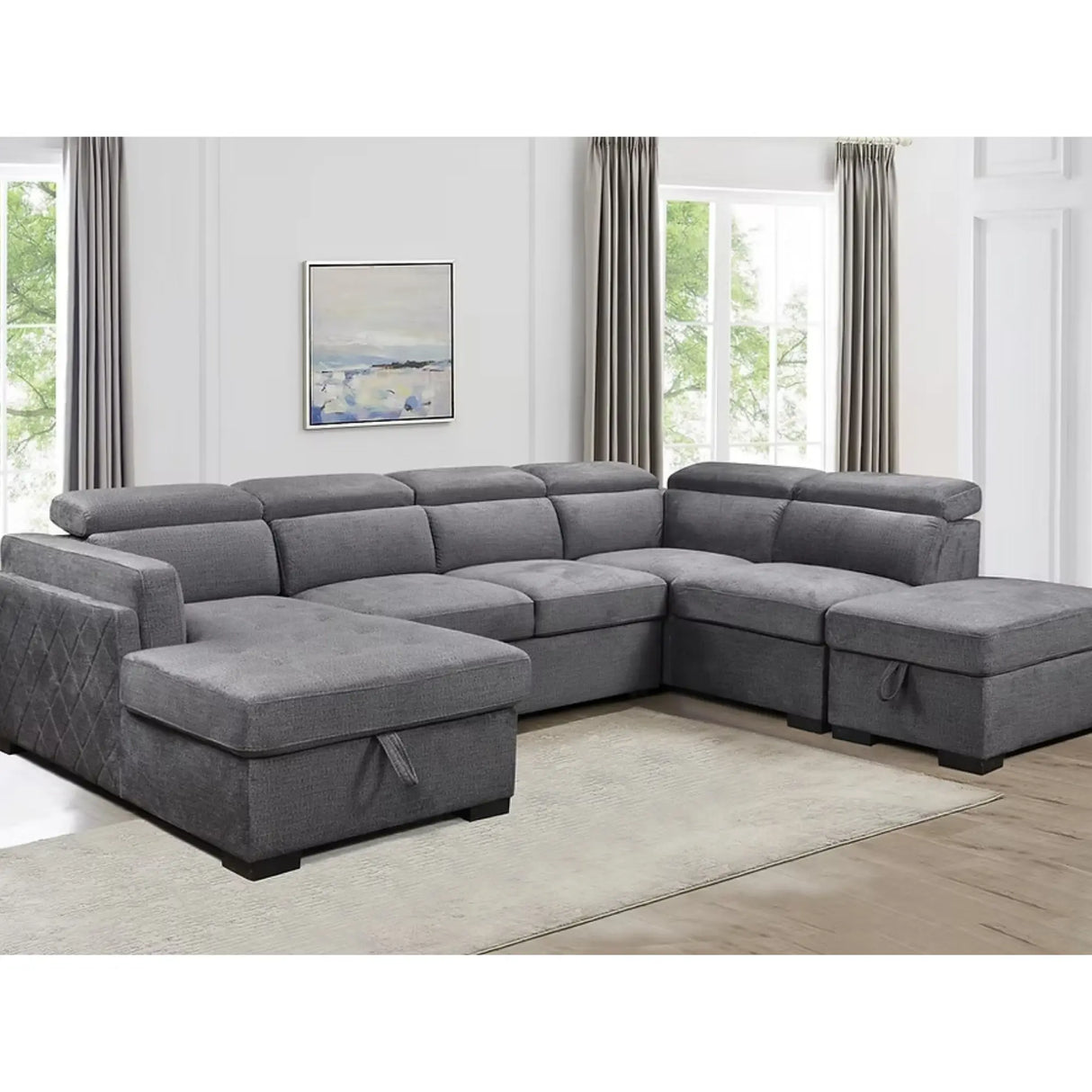 9090 Sofa Bed Sectional in Grey I.F.Furniture