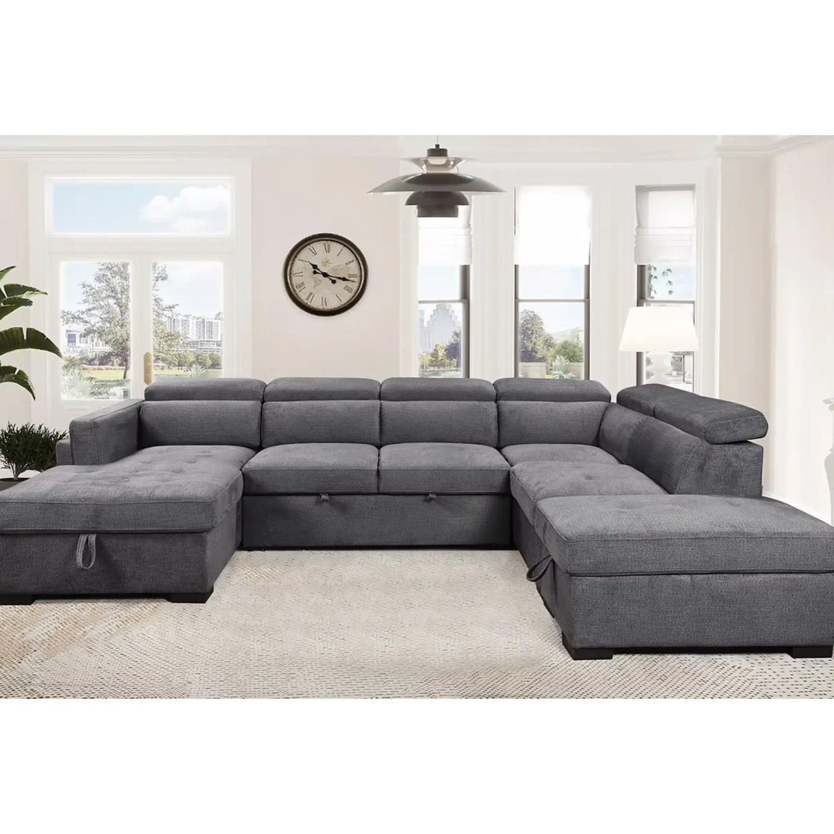 9090 Sofa Bed Sectional in Grey I.F.Furniture
