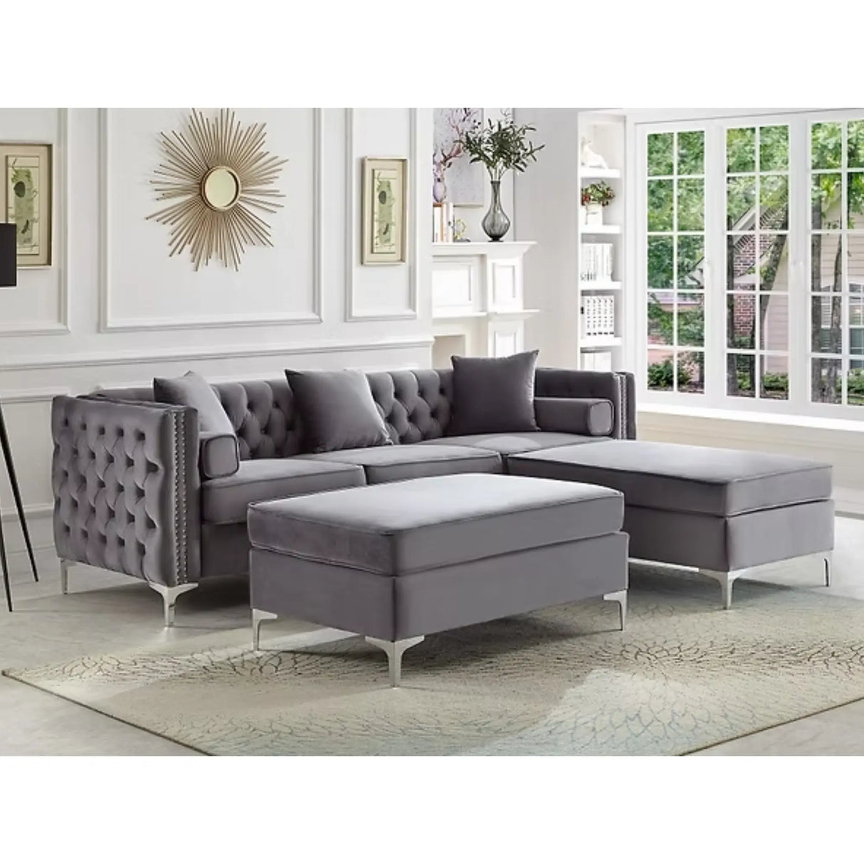 9280 Sectional in Grey I.F.Furniture