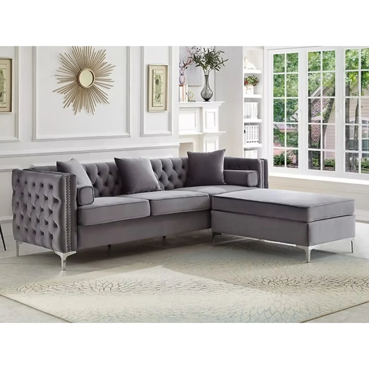 9280 Sectional in Grey I.F.Furniture