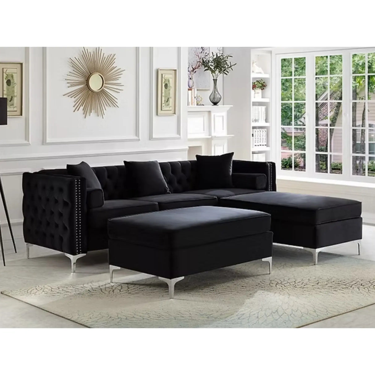 9282 Sectional in Black I.F.Furniture