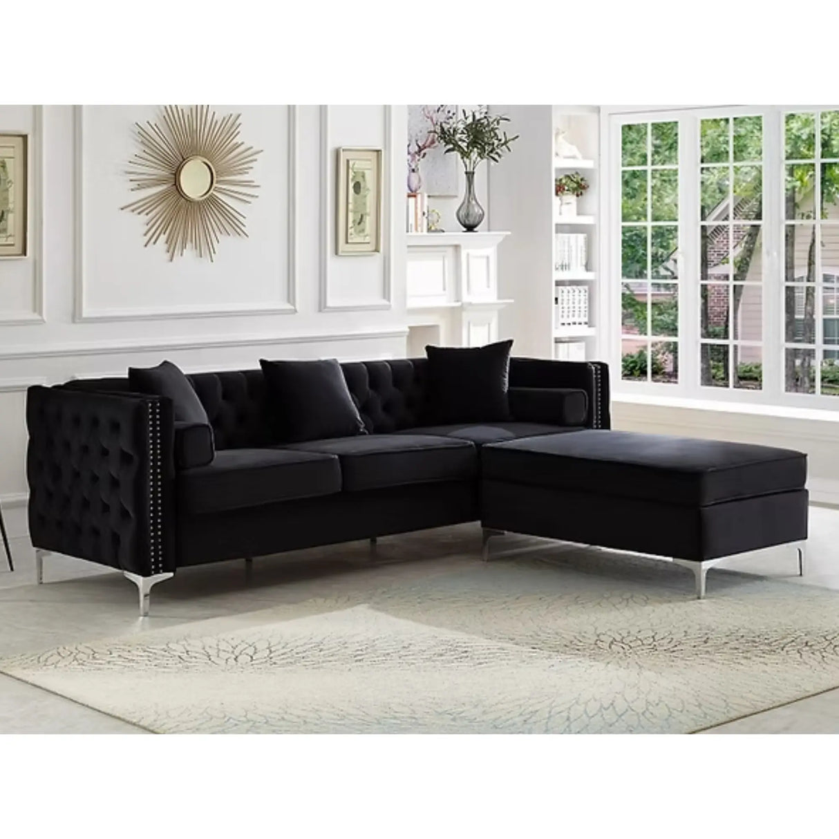 9282 Sectional in Black I.F.Furniture