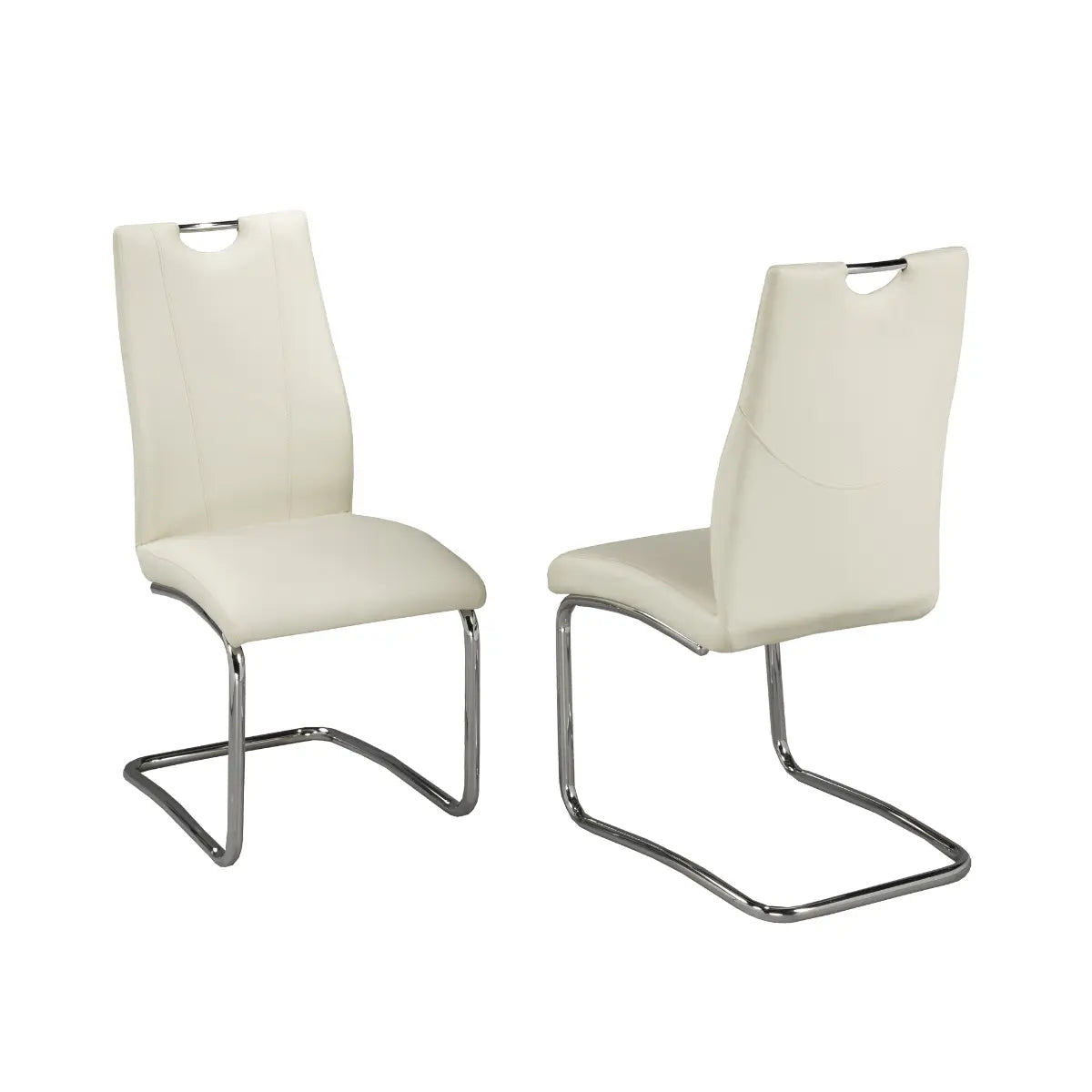827 Dining Chair Set in White Brassex
