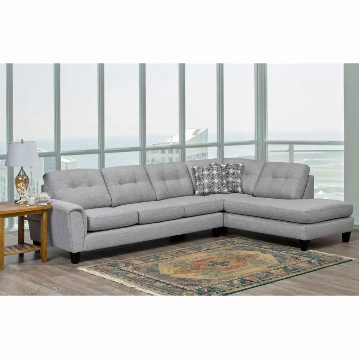 SBF Jaden Collection Fabric Sectional 9825 Sofa by Fancy