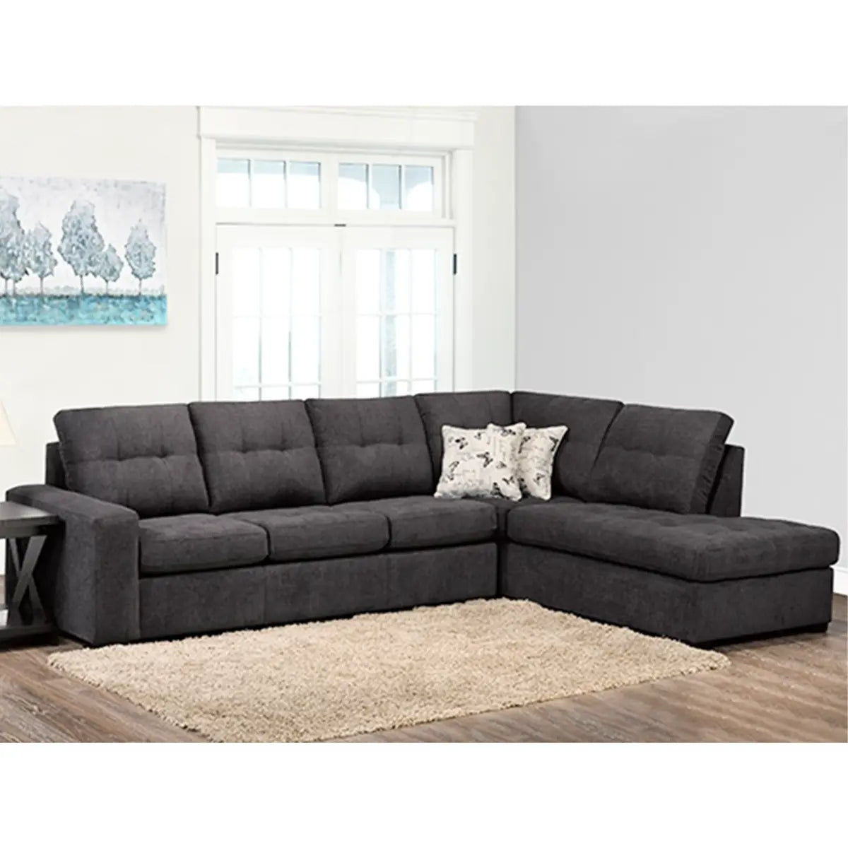 9883 Pennylane Anthracite Sectional Sofa by Fancy