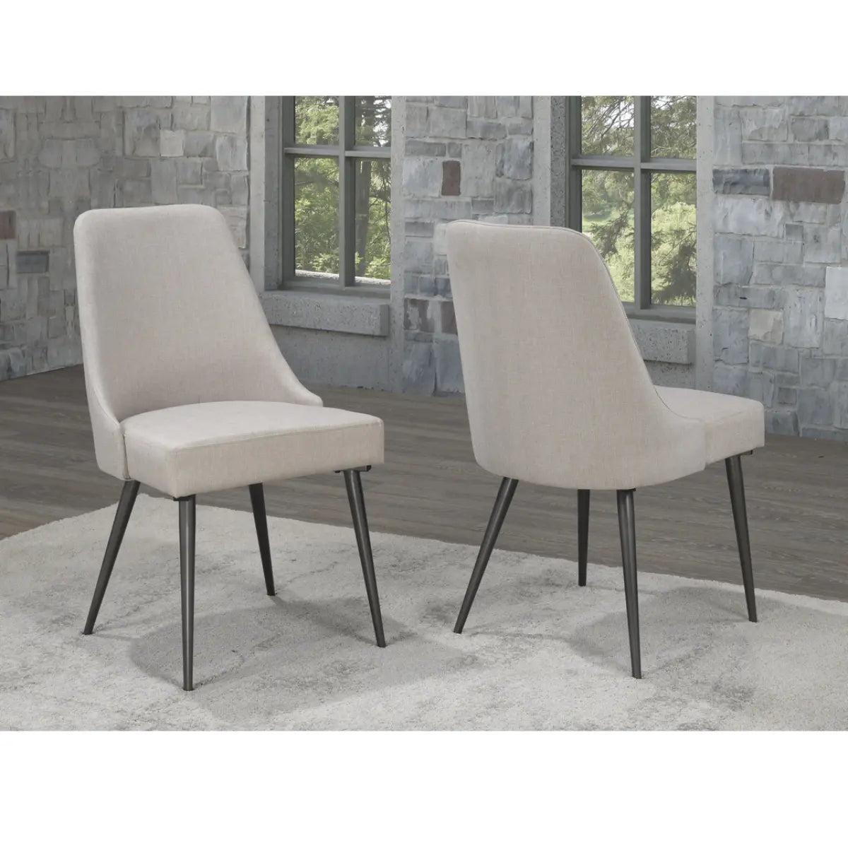 A654 Dining Chair Set in Beige Brassex