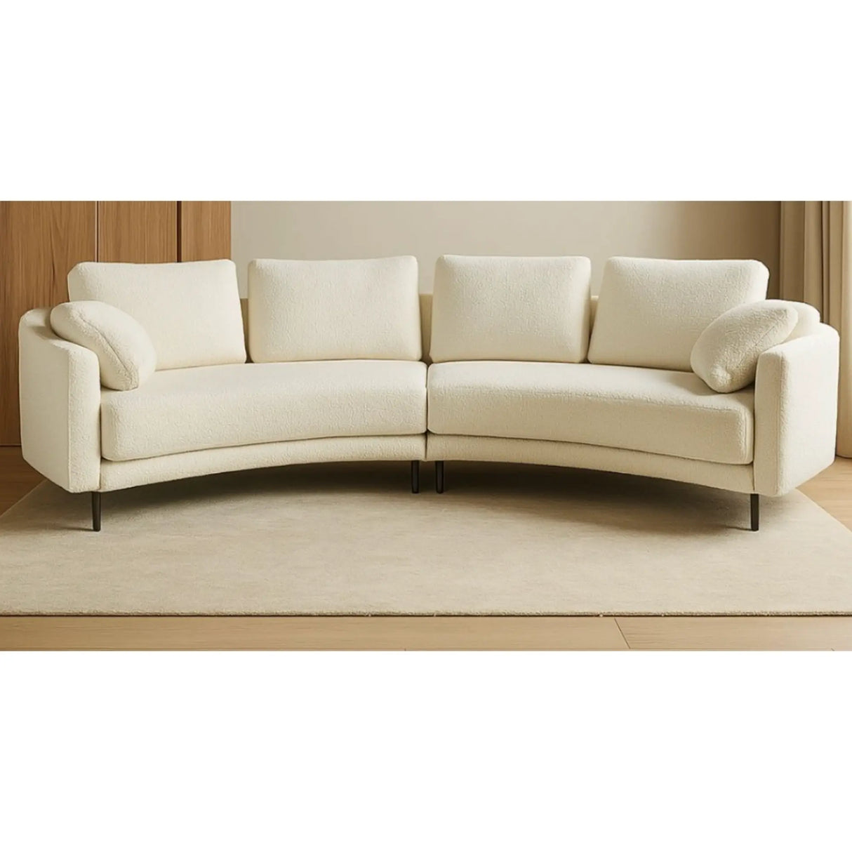Antonio 2Pc Modern Curved Sofa Brassex