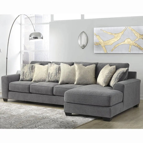 Ashley Castano 2 Pc Sectional in Jewel Grey Signature Design by Ashley