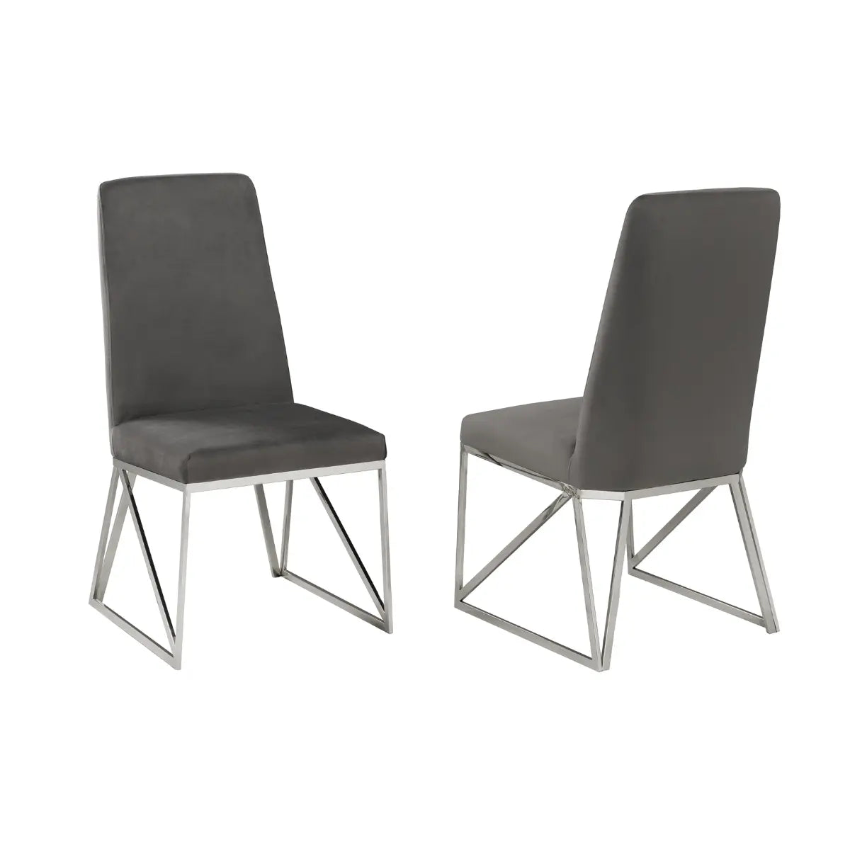 Ariela Dining Chair Set in Grey Brassex