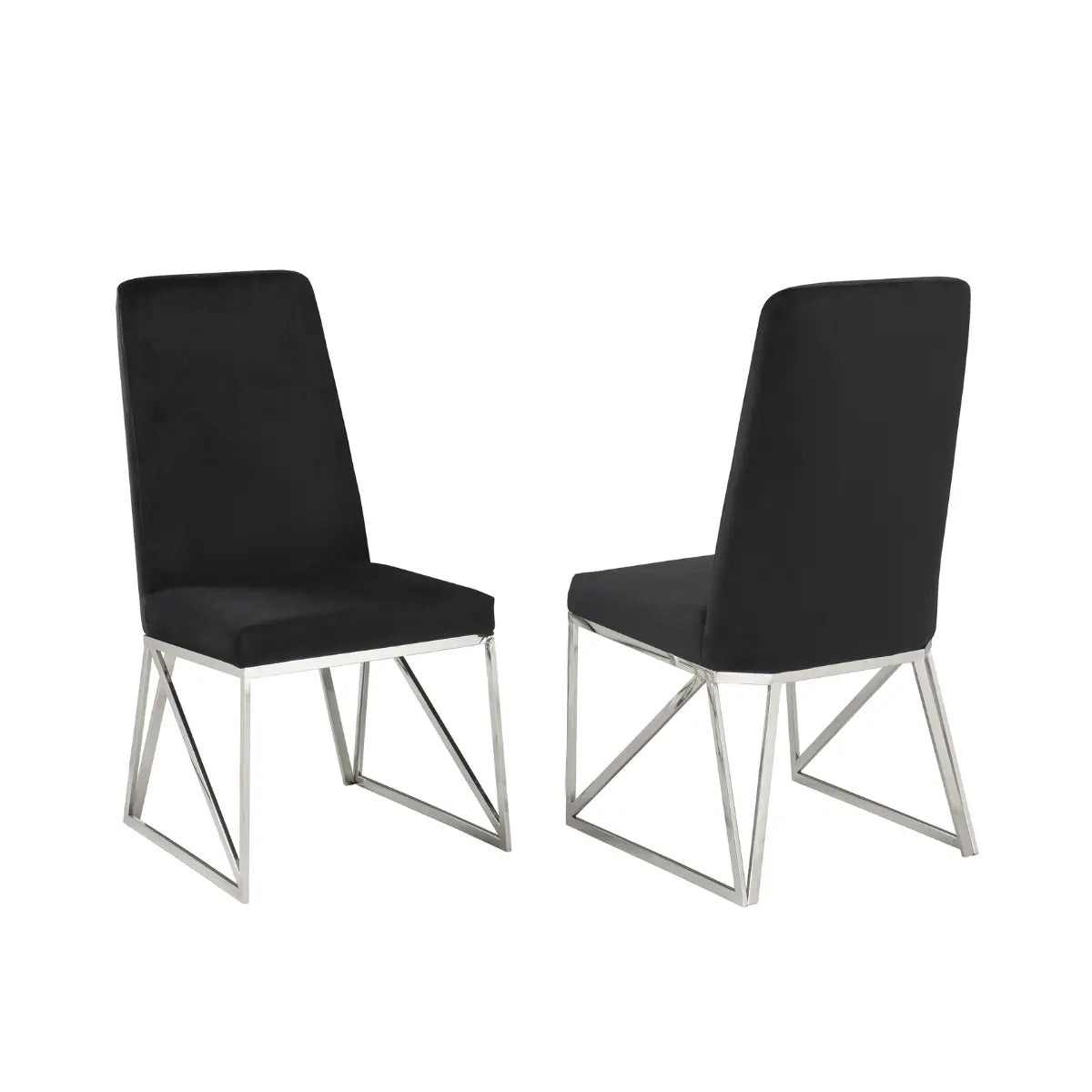 Ariela Dining Chair Set in Black Brassex