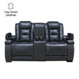 Real Leather Grey Reclining Loveseat Complete Home Furnish