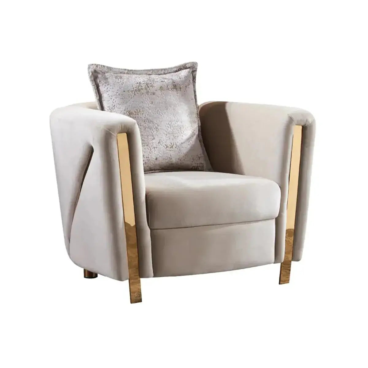 Chanelle Fabric Chair in Grey/Beige Matrix Furniture