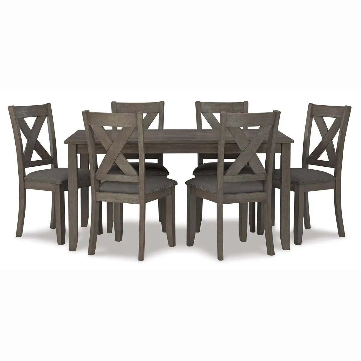 Ashley Caitbrook 7Pc Dining Set in Grey - Complete Home Furnish